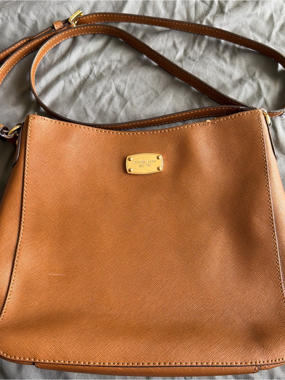 Michael Kors Cognac Saffiano Leather Crossbody Bag